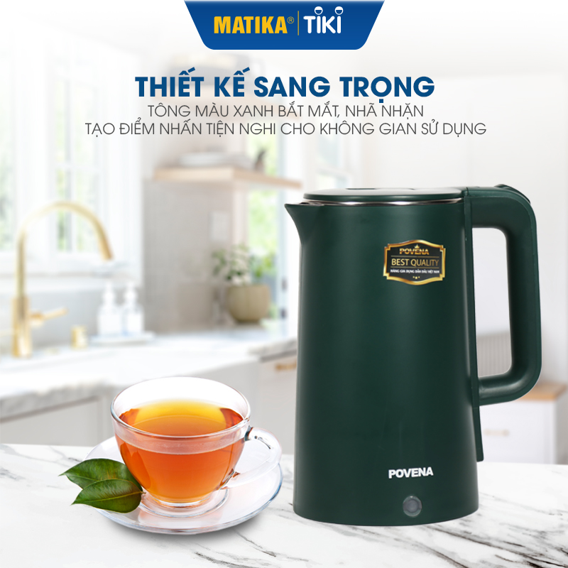 Ấm Siêu Tốc Vành Liền Dung Tích 2.3L POVENA PVN-23 - Hàng Chính Hãng