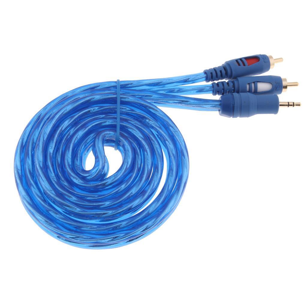 1.5m/5ft 3.5mm 1/8" Male to 2 Male RCA Jack Adapter Audio Y Cable Splitter