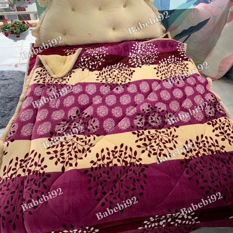 Chăn lông cừu 3 lớp dày siêu ấm phồng êm