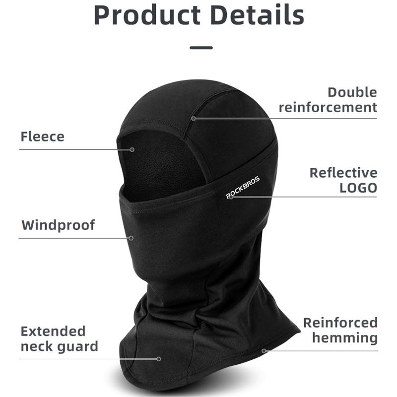 Rockbros giữ ấm Balaclava Phụ nữ mùa đông Mũ bảo hiểm xe máy Mũ bảo hiểm xe đạp bên trong xe đạp trượt tuyết mặt nạ Color: Style B black