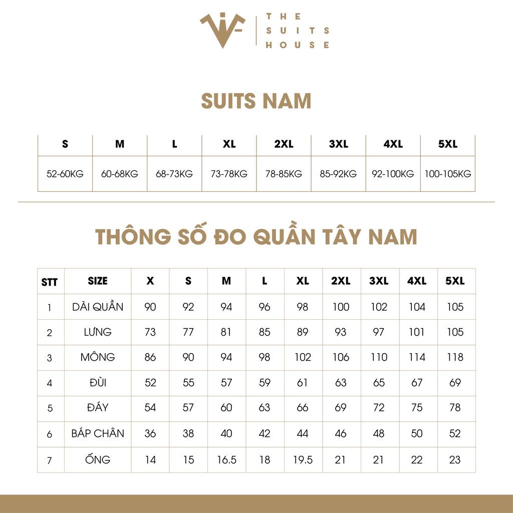 Bộ vest nam xanh đen vân xương cá, suits sartorial, form ôm The Suits House