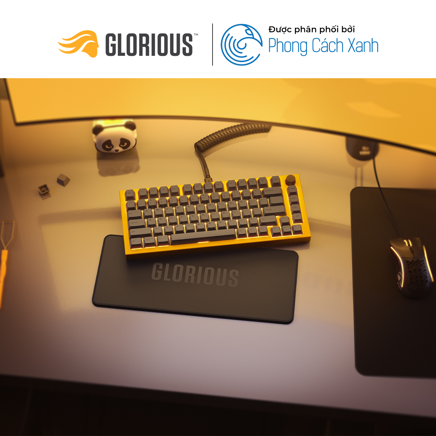 Tấm lót bàn phím cơ Glorious Sound Dampening Keyboard Mat 75% TKL - Hàng Chính Hãng