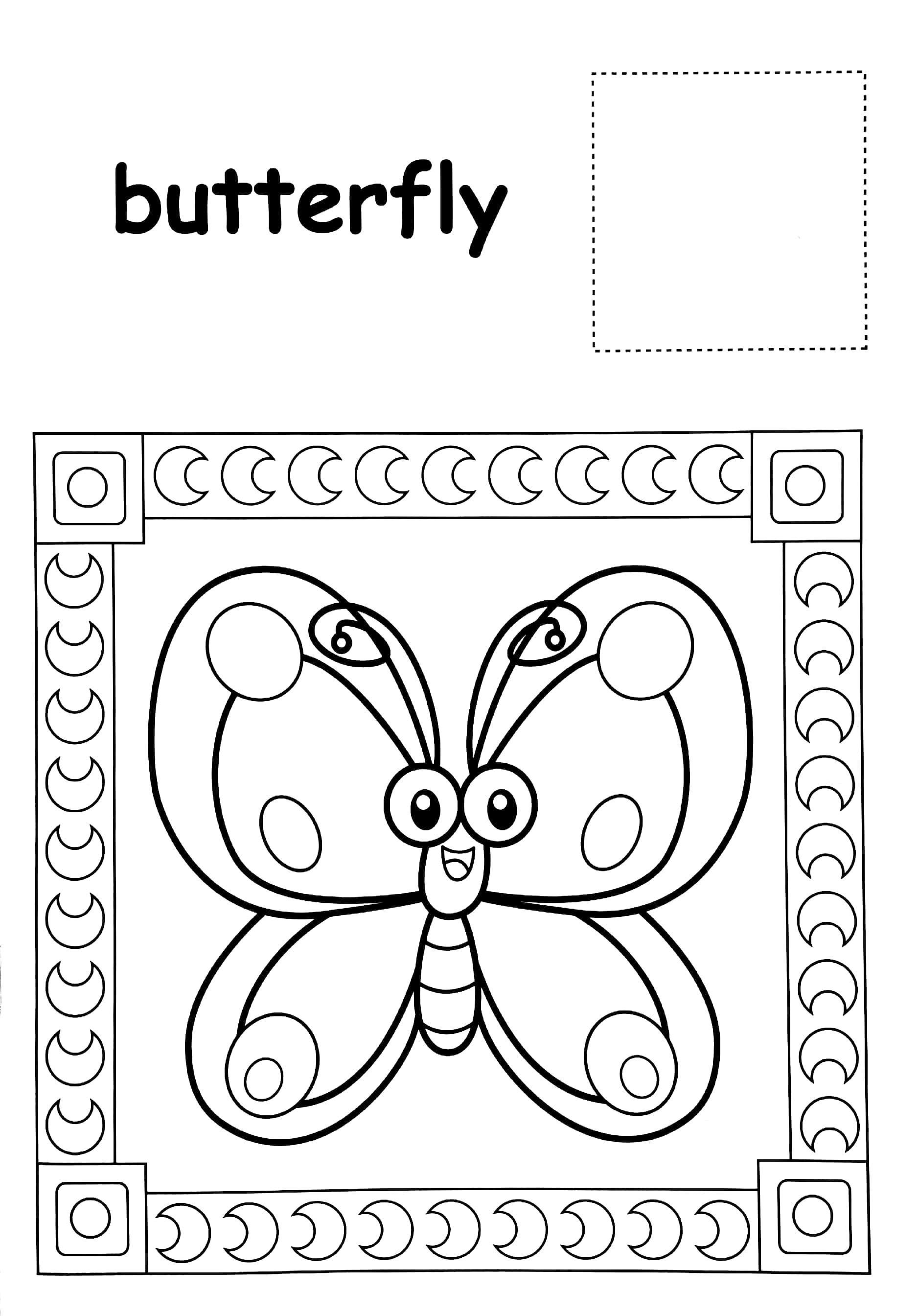 Fun With Cut &amp; Paste Copy Colouring: Butterfly Happy Time