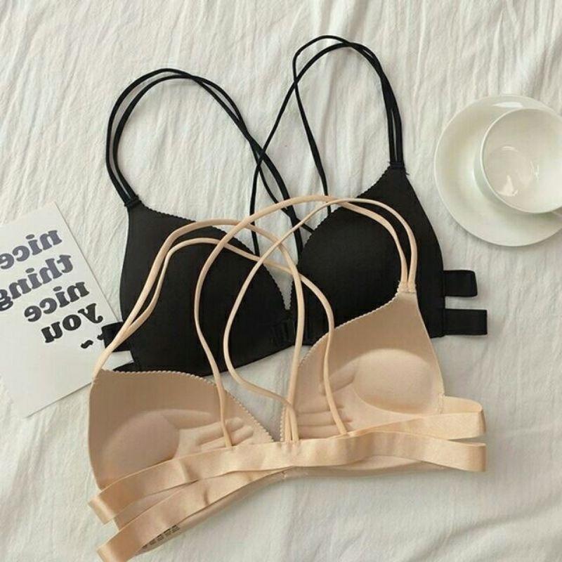 Áo Lót Nữ Cài Trước Dây Chéo Su Đúc Không Gọng Sexy Nâng Ngực-New