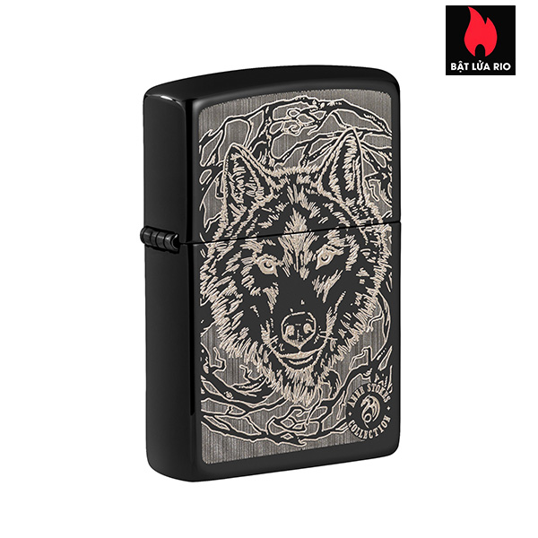 Bật Lửa Zippo 49443 – Zippo Anne Stokes Wolf High Polish Black