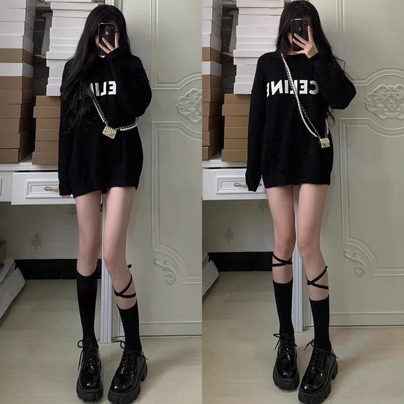 ✸℗Áo len ️ FREE SHIP CELTNE nữ đen siêu HOT , dáng rộng hàng thiết kế cao cấp dày dặn sang trọng cá tính