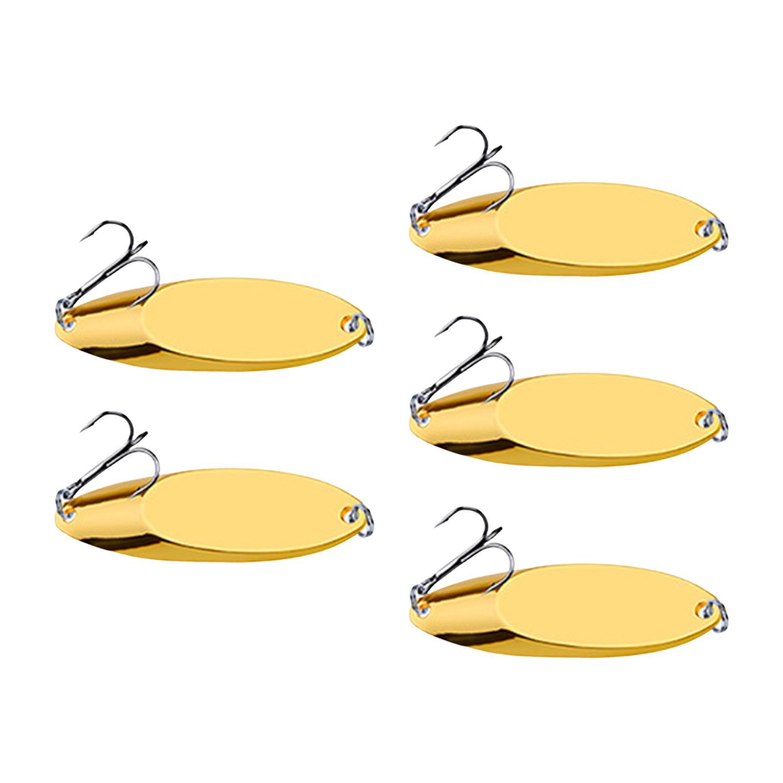 5 Pieces Fishing Spoons Lures Spinnerbaits Hooks Bass Baits and Lures