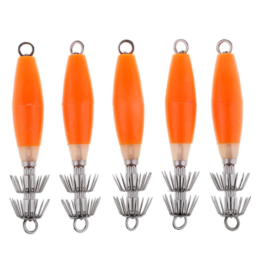5pcs Sea Fishing Squid Octopus Hook Saltwater Fishing Lure Hard Bait