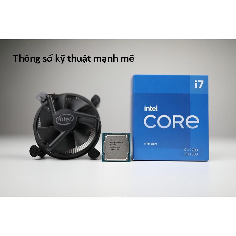 CPU Intel Core i7-11700 (2.5GHz turbo up to 4.9Ghz, 8 nhân 16 luồng, 16MB Cache, 65W) - Hàng Chính Hãng