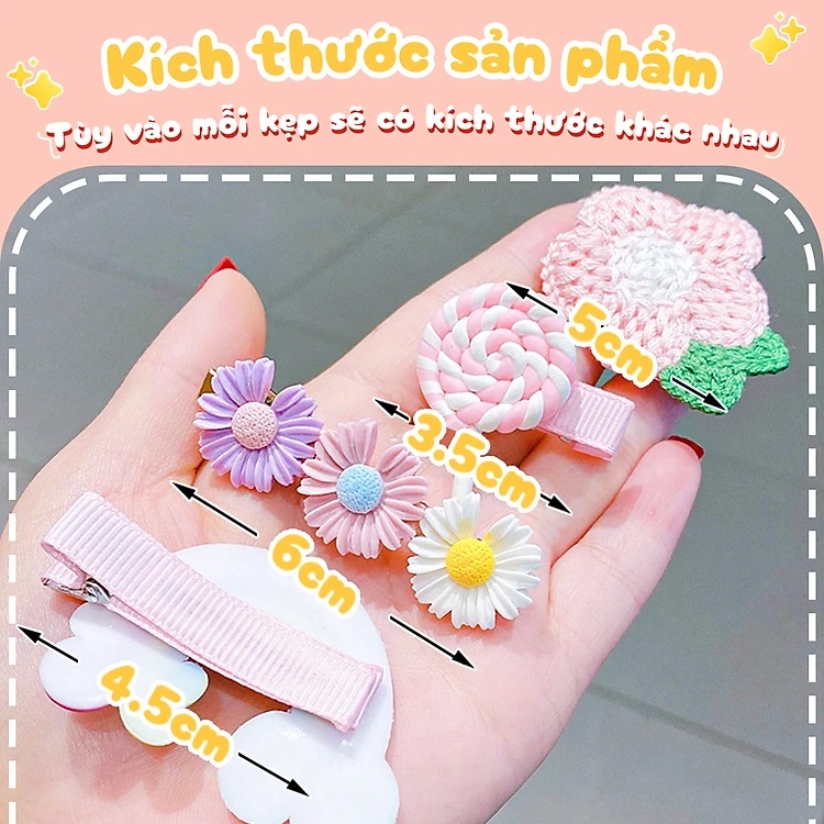 Set 12-14 kẹp tóc cho bé dễ thương nhiều mẫu lựa chọn