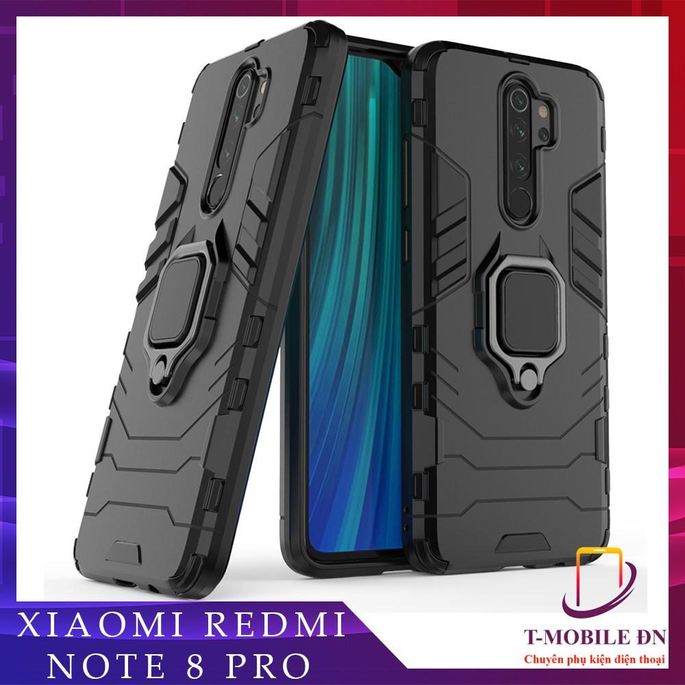 Ốp lưng cho Xiaomi Redmi Note 8 Pro iron man chống sốc kèm nhẫn xoay chống xem video bảo vệ camera