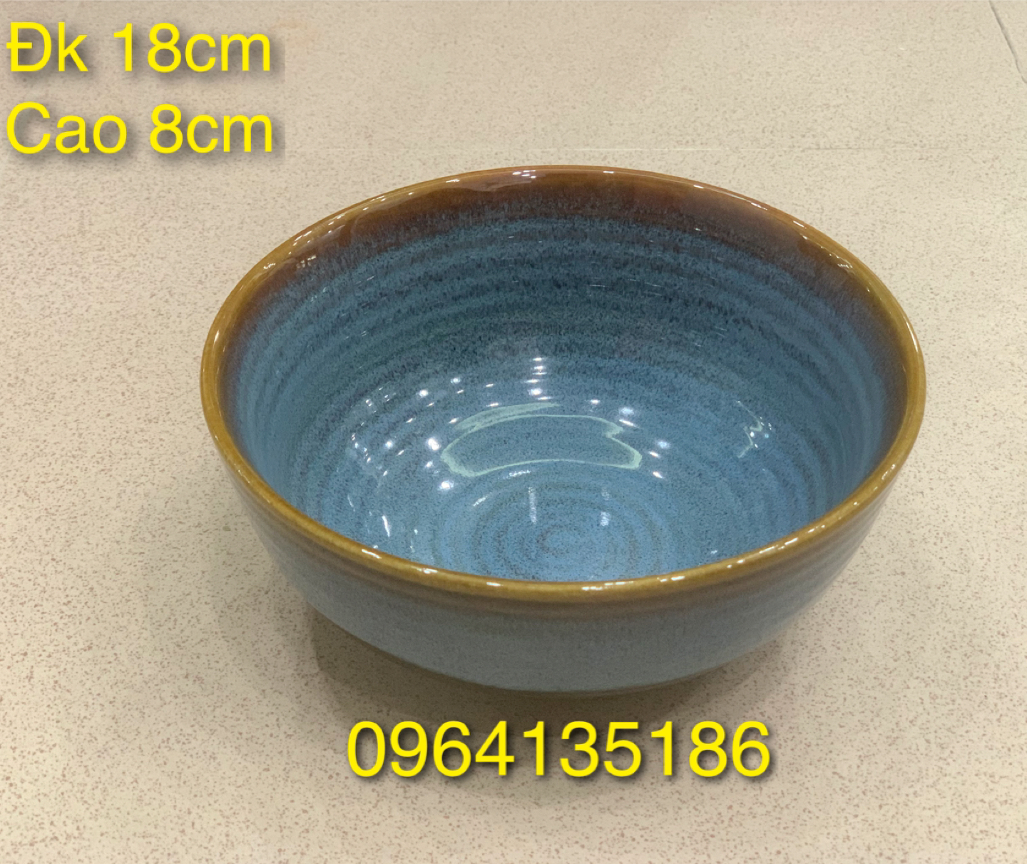 Bát tô phở 18cm men hoả biến gốm sứ Bát Tràng