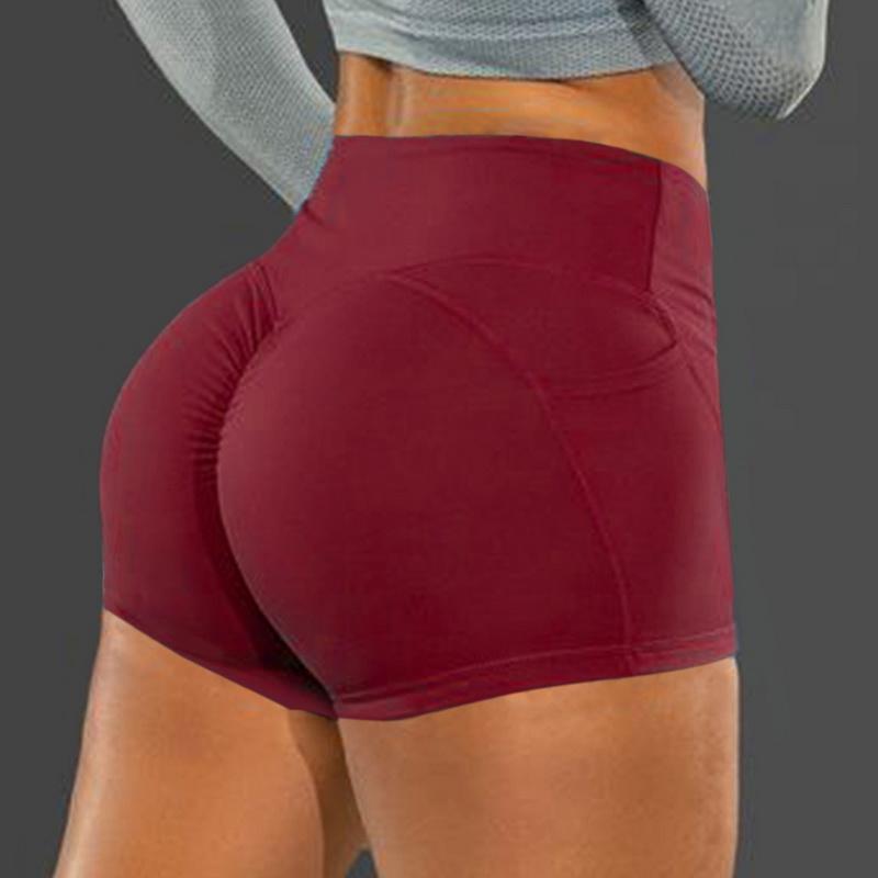 Tập Yoga Quần Short Thể Thao Nữ Cao Cấp Co Giãn Liền Mạch Thể Dục Quần Legging Đẩy Lên Huấn Luyện Chạy Bộ Thể Dục Tập Luyện Quần Short Color: Black Size: XL