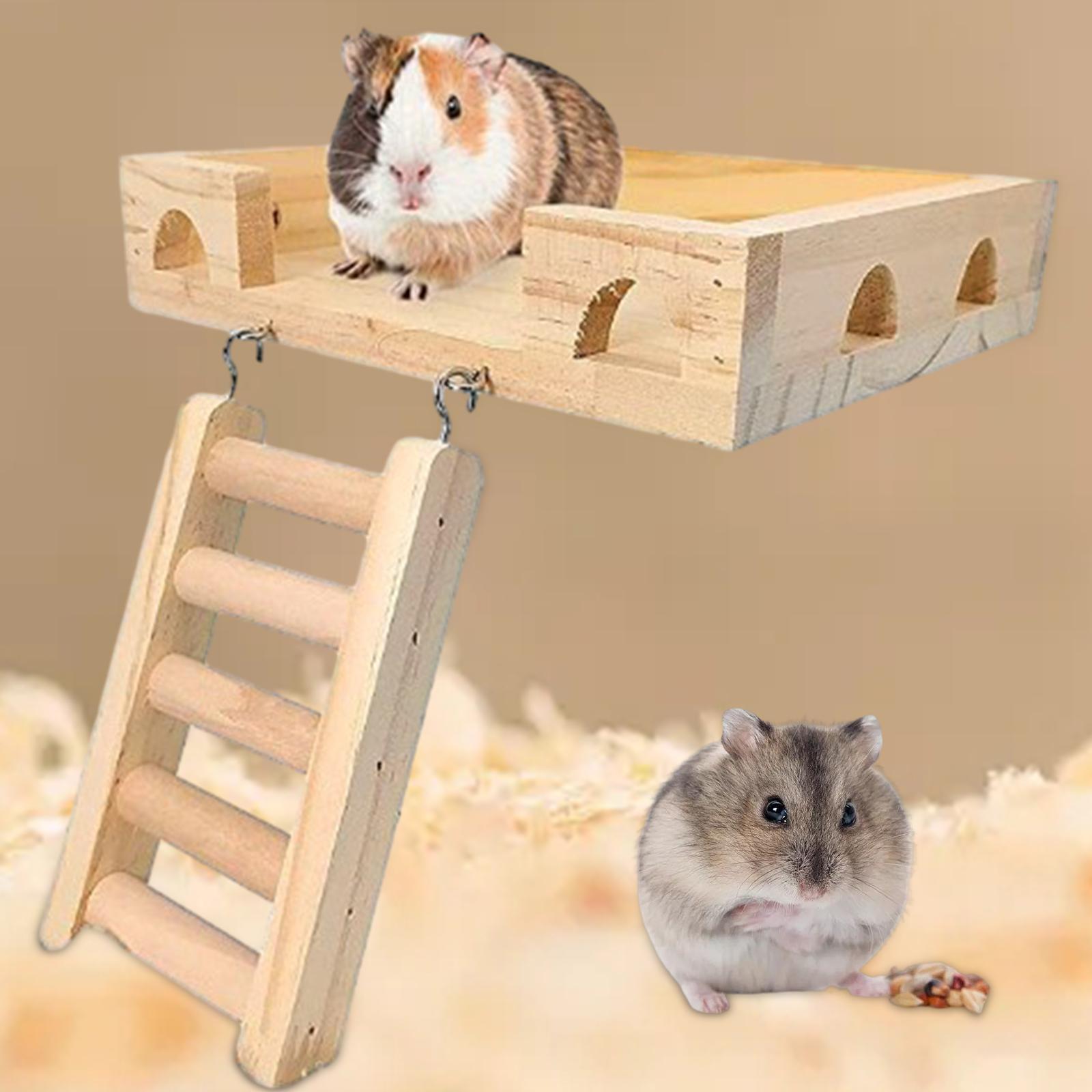 Hamster Wooden Ladder Toy Wooden Ladder Toy Durable Standing for Parakeets Cockatiels Pet Bird Parrot Playground Hamster Stand Platform Toys