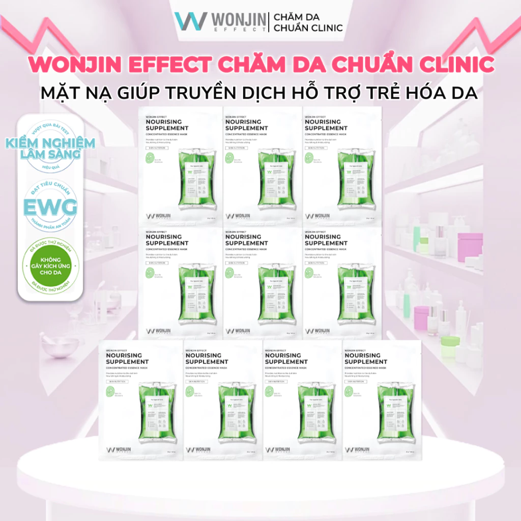 Combo 10 Mặt Nạ Phục Hồi Chuyên Sâu WonJin Effect Nourising Supplement Mask 30g