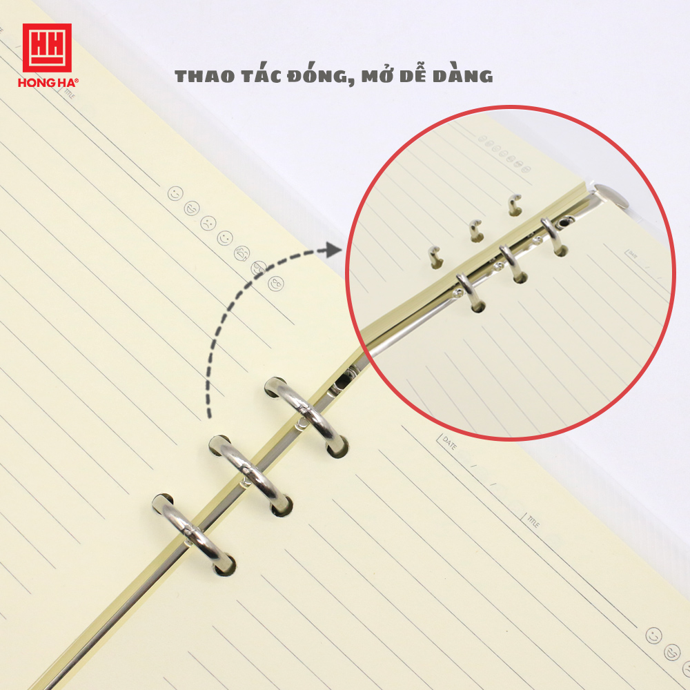 Sổ còng bìa nhựa trong 200 trang Subject Hồng Hà định lượng 100gsm kích thước A5/B5