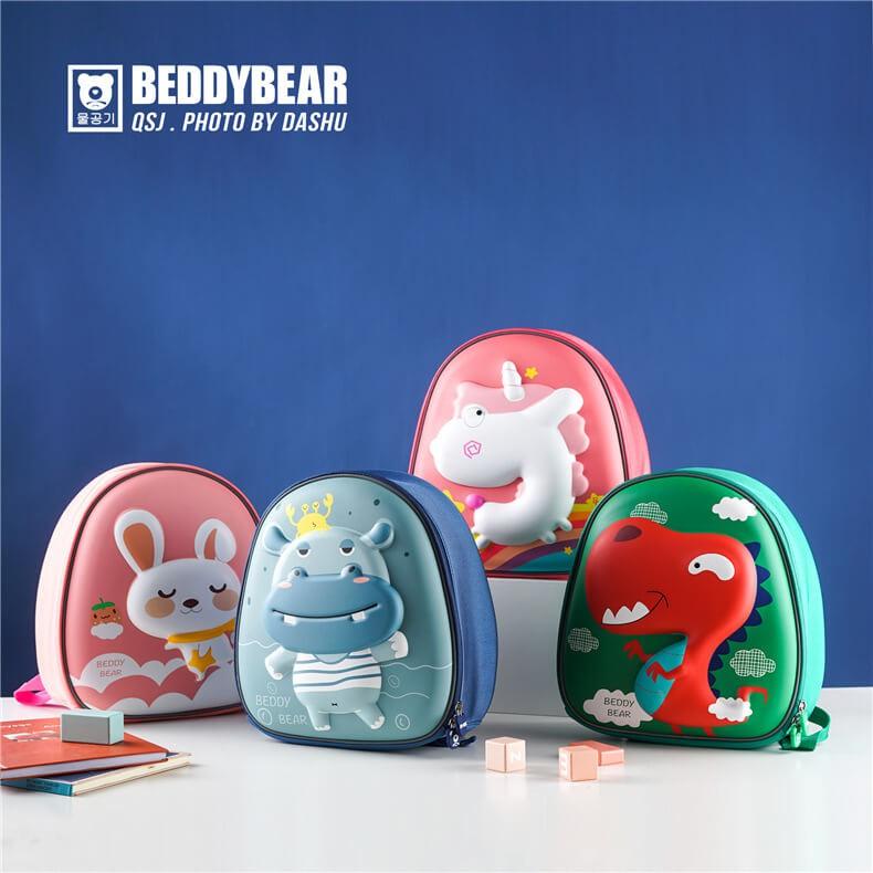 Balo trẻ em bé mẫu giao 2 tuổi Beddybear - Dòng thiết kế dây cài chống thất lạc - Họa tiết dập nổi xinh xắn - Bảo hành 2 năm chính hãng Beddy Bear