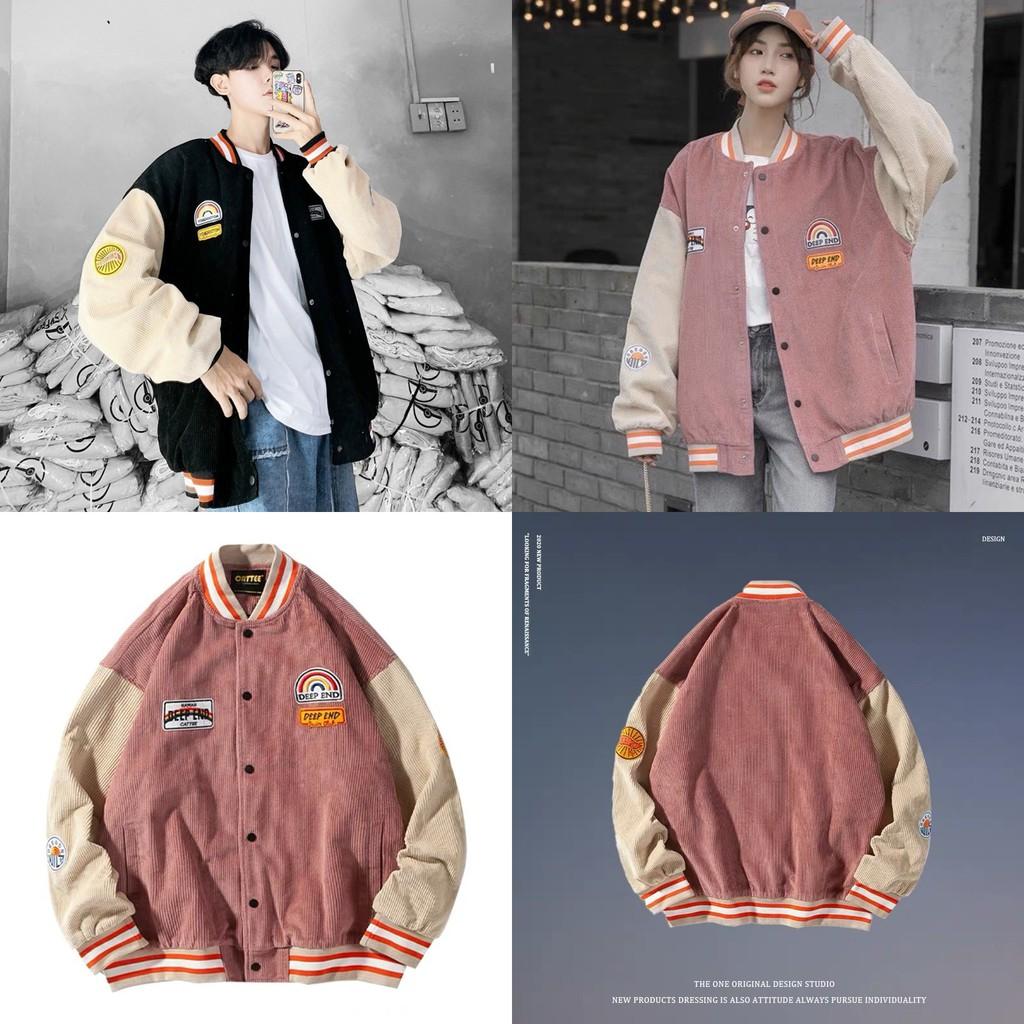 Áo Khoác BOMBER NHUNG GÂN form rộng unisex