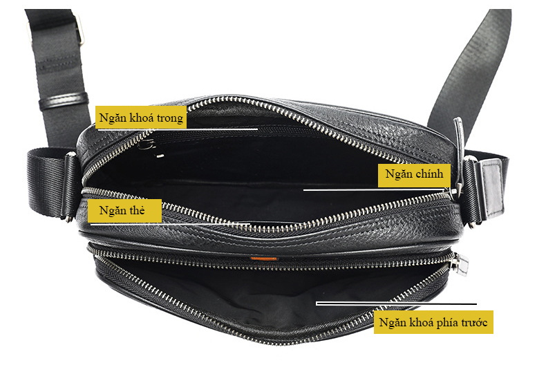 Túi Đeo Chéo Nam Da Bò Thật BHM6179 – Gọn Nhẹ, Bền Bỉ, Đậm Chất Nam Tính