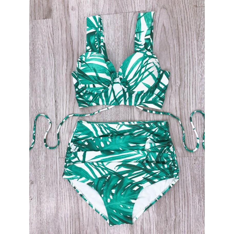 Bikini hai mảnh lá cọ cạp cao đẹp mặc đi biển đi bơi ( Hàng loại 1)