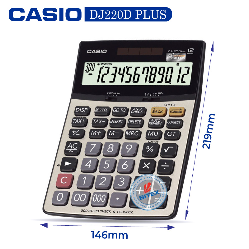 Máy tính Casio DJ-220D Plus, Bảo hành 7 năm - Hàng chính hãng Bitex