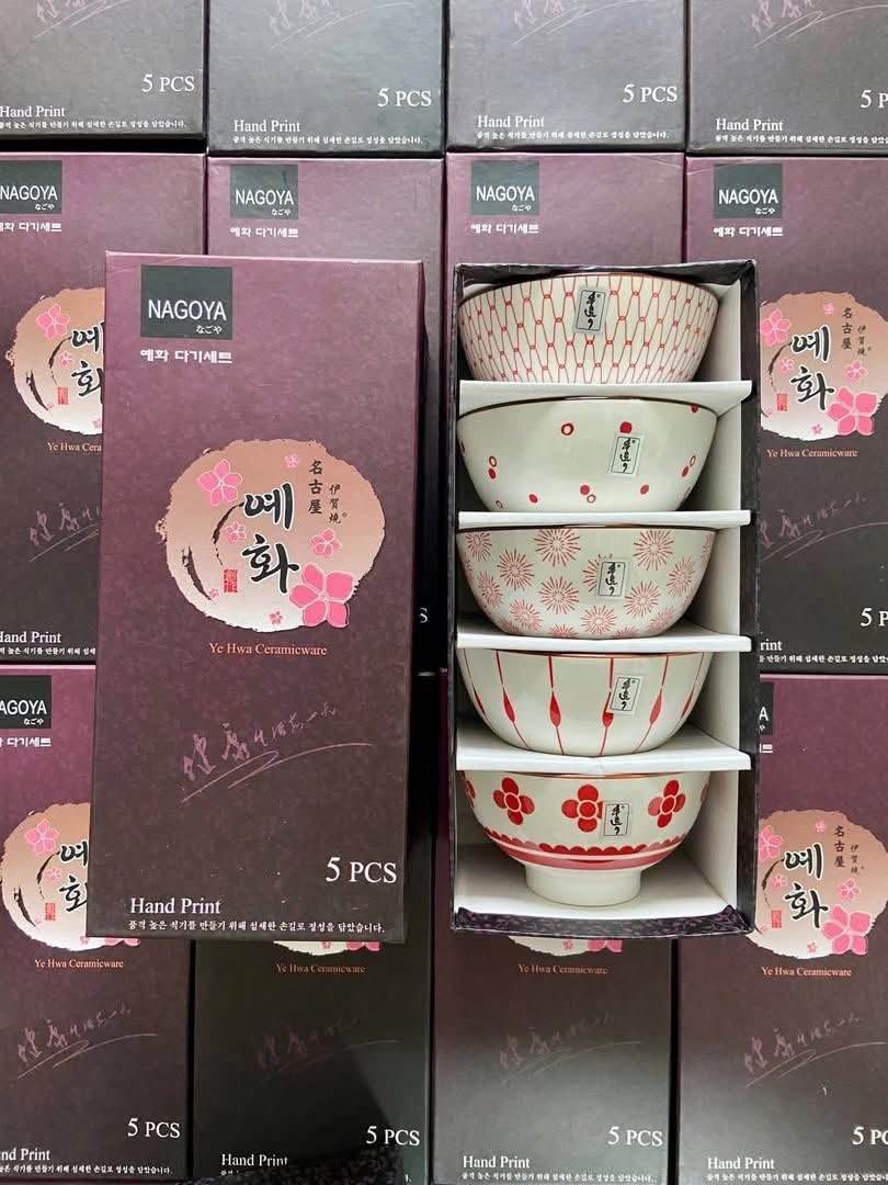 BỘ BÁT GỐM SỨ VẼ TAY 100% NAGOYA NHẬT BẢN CAO CẤP Hàng chính hãng