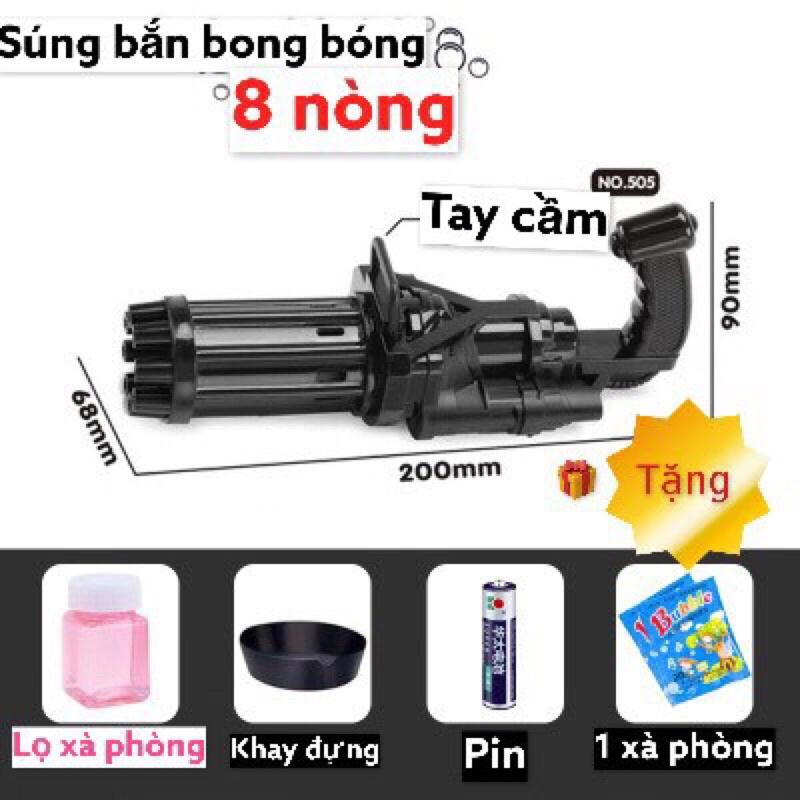 Súng bắn bong bóng 8 nòng 2 màu siêu mạnh