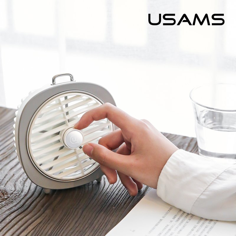 Quạt bàn mini có đèn USAMS US-ZB065 Desktop mini Lamp Fan - Hàng chính hãng