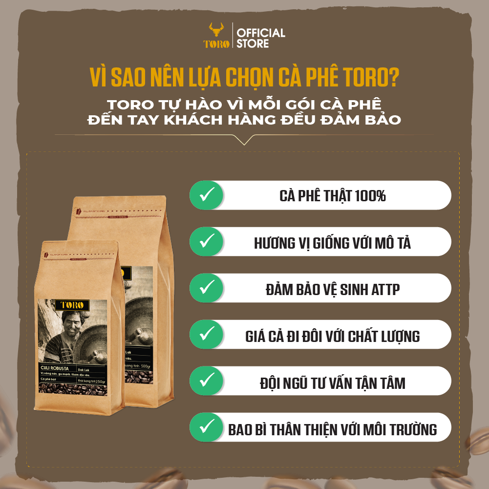 Cà Phê Bột Toro Culi Robusta Nguyên Chất 100% | TORO FARM