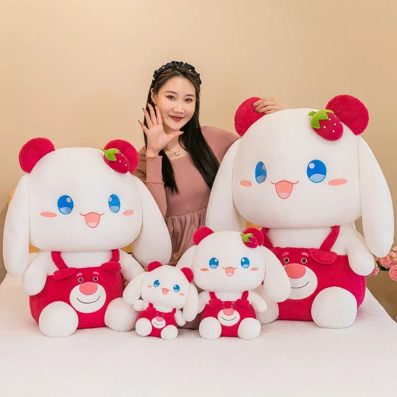 Thú nhồi bông Melody mặt yếm dâu siêu đáng yêu - Size từ 22cm đến 80cm - Quà tặng gấu bông Cinnamoroll hoạt hình cho bé