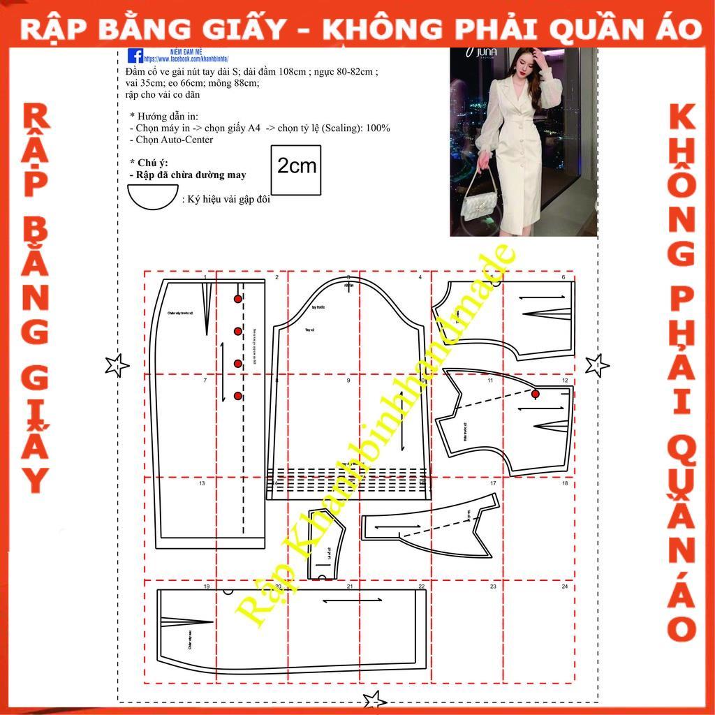Rập giấy đầm bút chì cổ ve 1196 (BẢN VẼ)