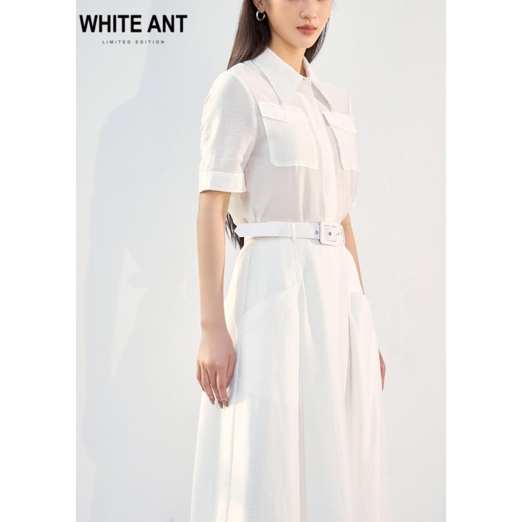 Áo Sơ Mi Nữ Ngắn Tay WHITE ANT MIRA CASE BAG SHIRT Thiết Kế Túi Ốp Thanh Lịch, Trẻ Trung 170300154