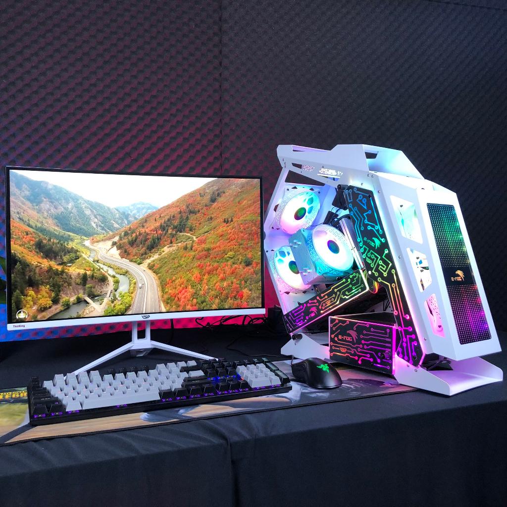 Case VSP Esport Rog ES8 thiết kế gaming màu trắng