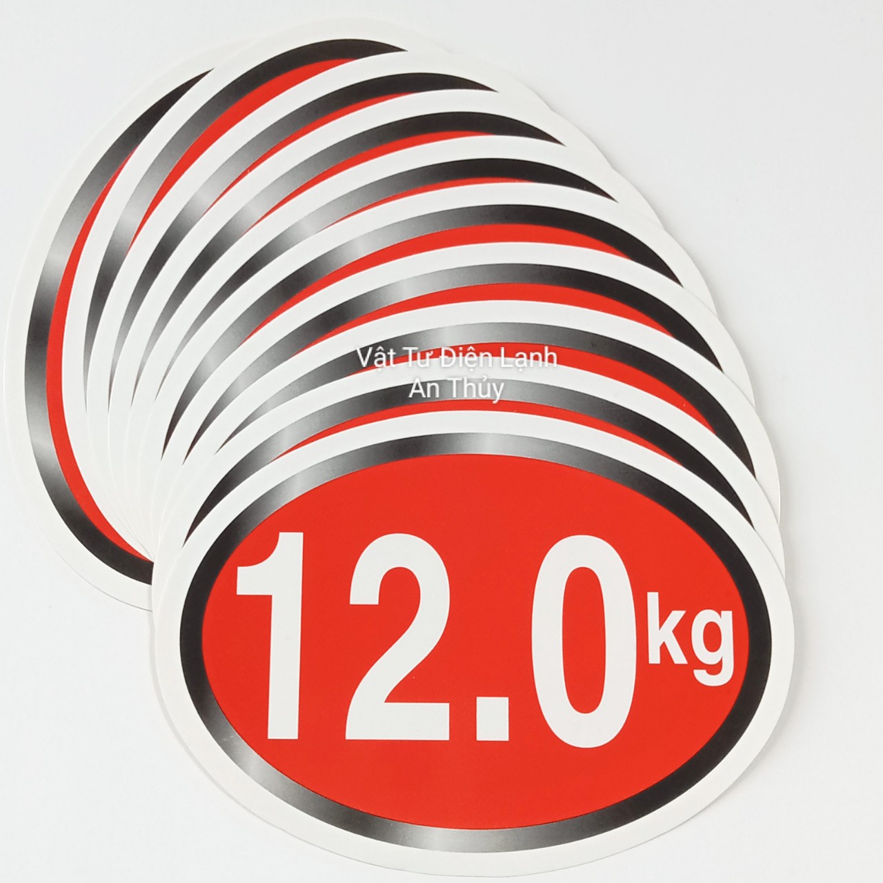 Combo 10 tem 12.0kg dán máy giặt - Tem KG máy giặt - Tem số máy giặt - Tem trang trí máy giặt - Tem trọng lượng máy giặt