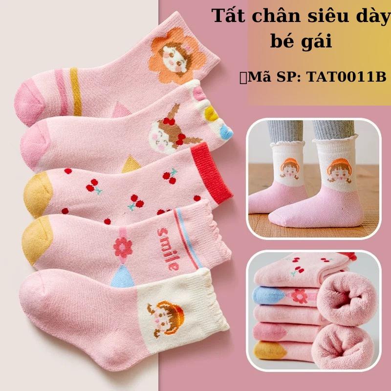 Tất chân bé gái cổ cao loại siêu dày cao cấp 1-12 tuổi TAT0011B