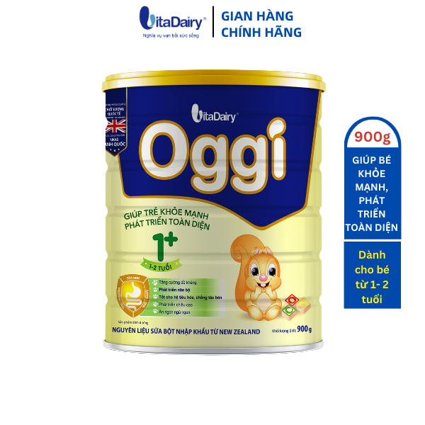 Sữa bột Oggi 1+ 900g giúp bé khỏe mạnh, phát triển toàn diện - VitaDairy