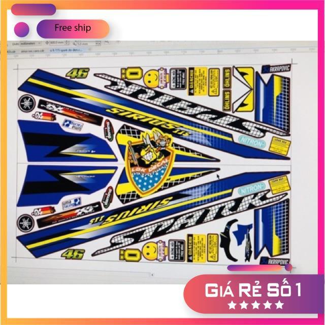 Tem rời dành cho xe Sirius fi spark xanh đen