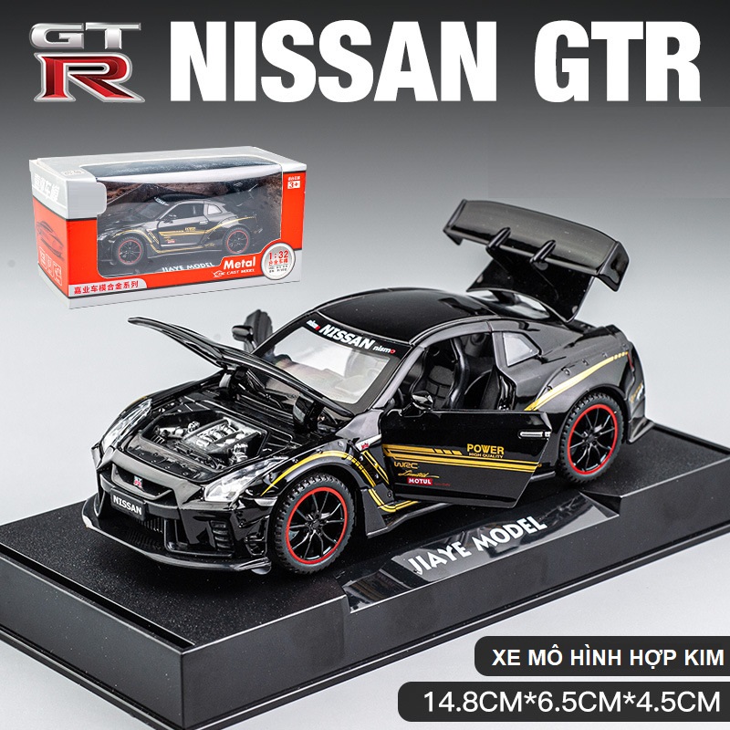 Xe Mô Hình Hợp Kim Thể Thao Nissan GTR Tỉ Lệ 1:32 Siêu Ngầu Dáng Đẹp Đồ Chơi Quà Tặng, Trưng Bày