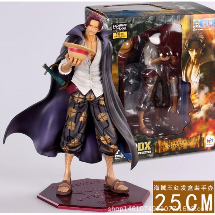 Mô hình Figure One Piece Tứ hoàng Shanks tóc đỏ 3 đầu 25cm