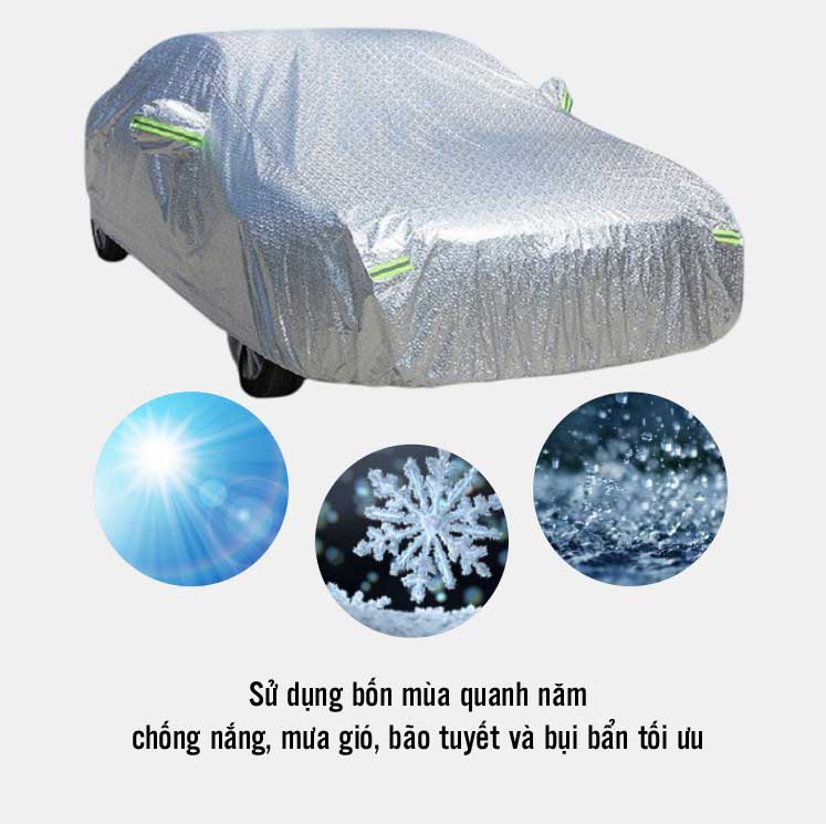 Bạt Phủ Ô tô dành cho các loại xe 4 Chỗ, 7 Chỗ, Bán Tải - Hàng Chính Hãng - Quà Tặng Cây Thông Thơm Treo Xe