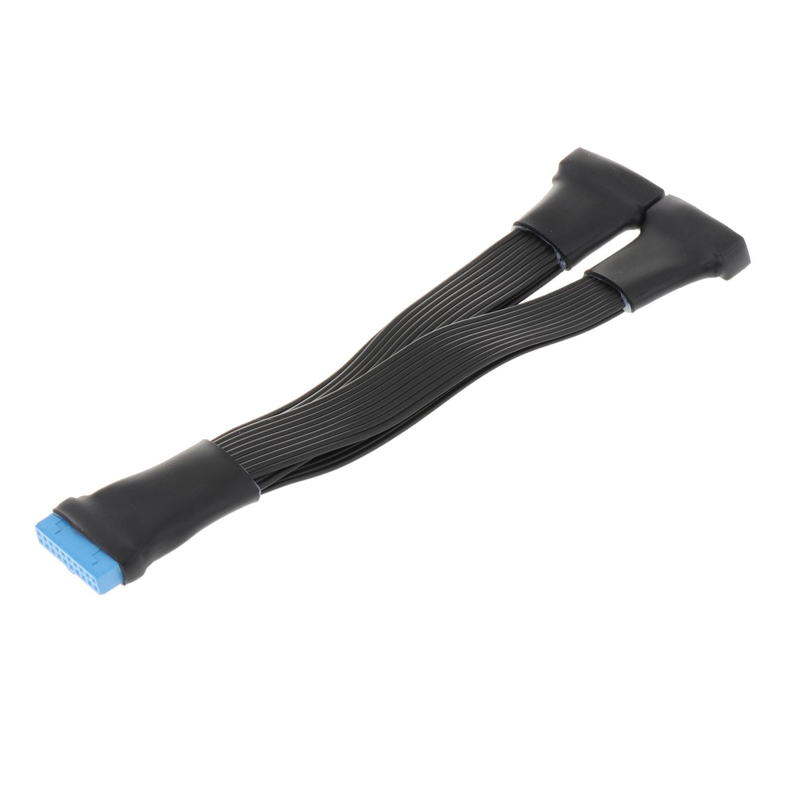 19 Pin USB Header Male 1 to 2 Female USB Cable Connector for Motherboard