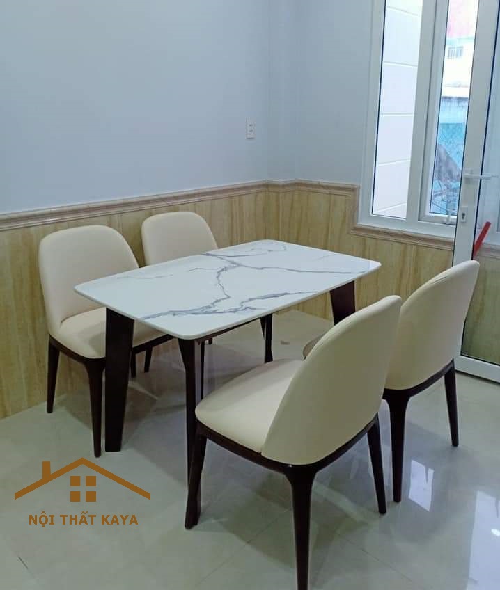Bộ bàn ăn 4 ghế mặt đá cao cấp