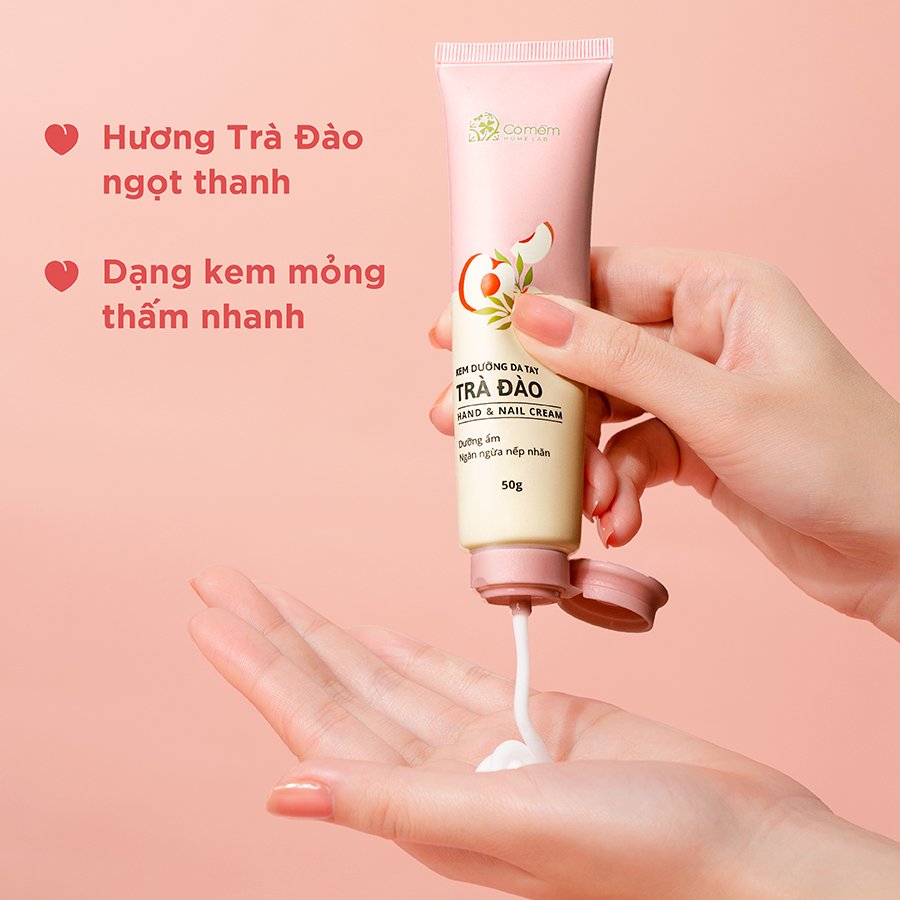 Kem Dưỡng Da Tay Và Móng Trà Đào Dưỡng Ẩm Mềm Mịn Hand Cream Cỏ Mềm 50g