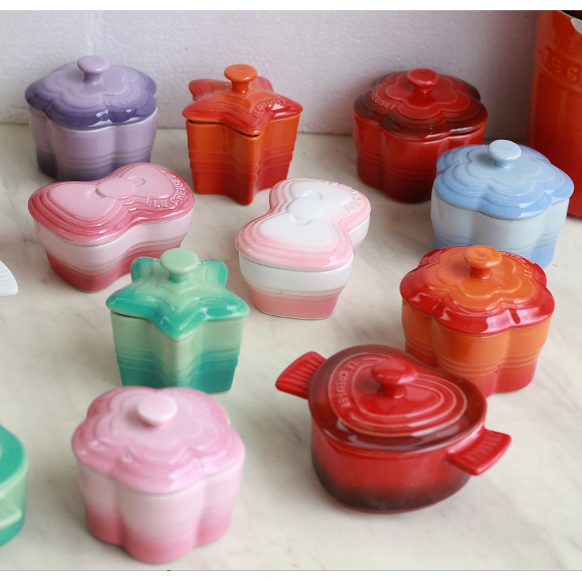 Cốc hoa Le creuset dùng nướng bánh cupcake, caramen, decor trang trí