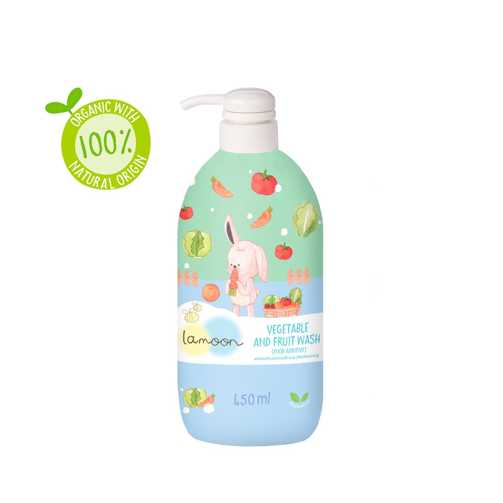 Nước Rửa Rau Củ Quả Hữu Cơ (Organic) Cho Bé Lamoon - Bình 450ml