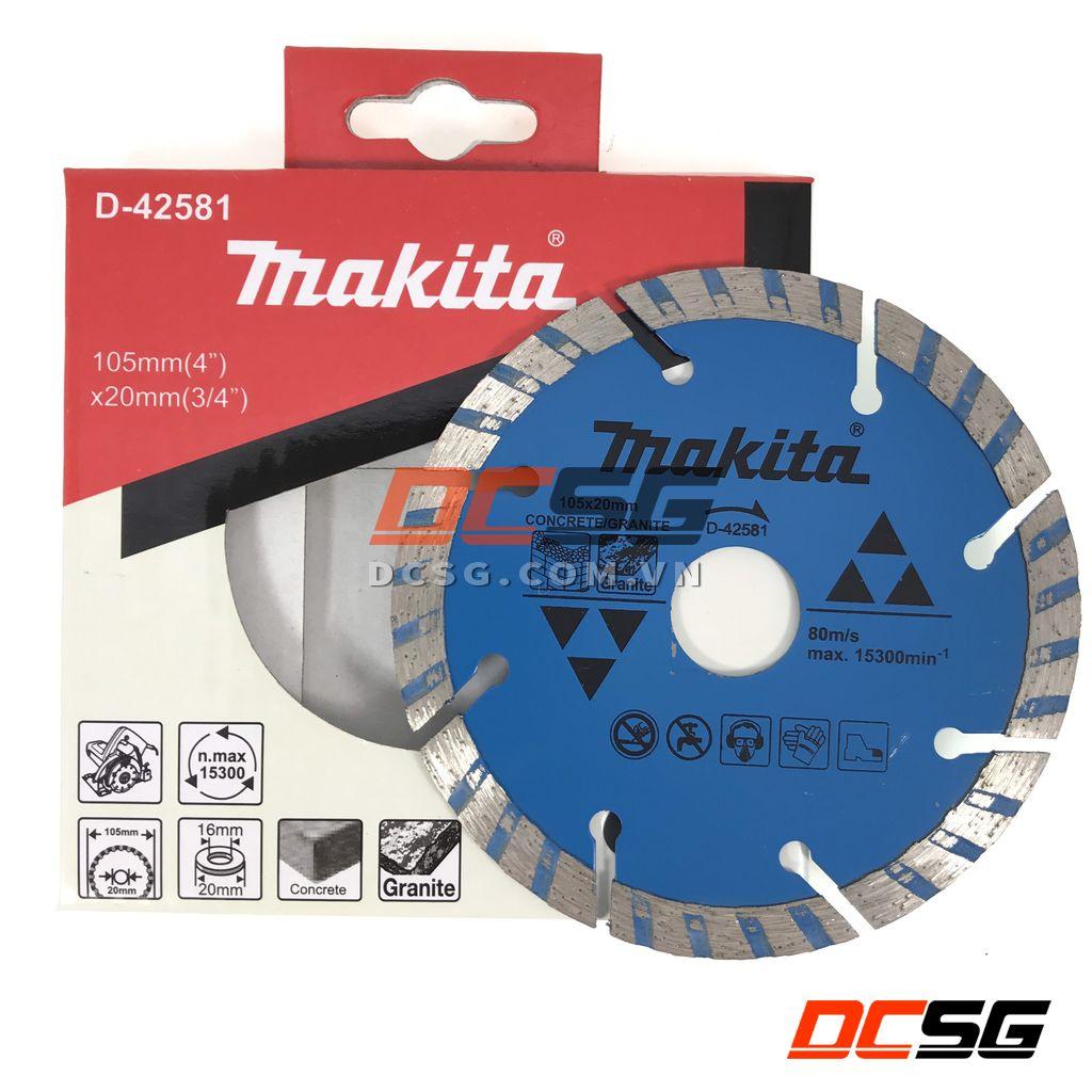 Đĩa cắt kim cương cho bê tông/ đá Granite 105x20/16mm Makita D-42581 | DCSG