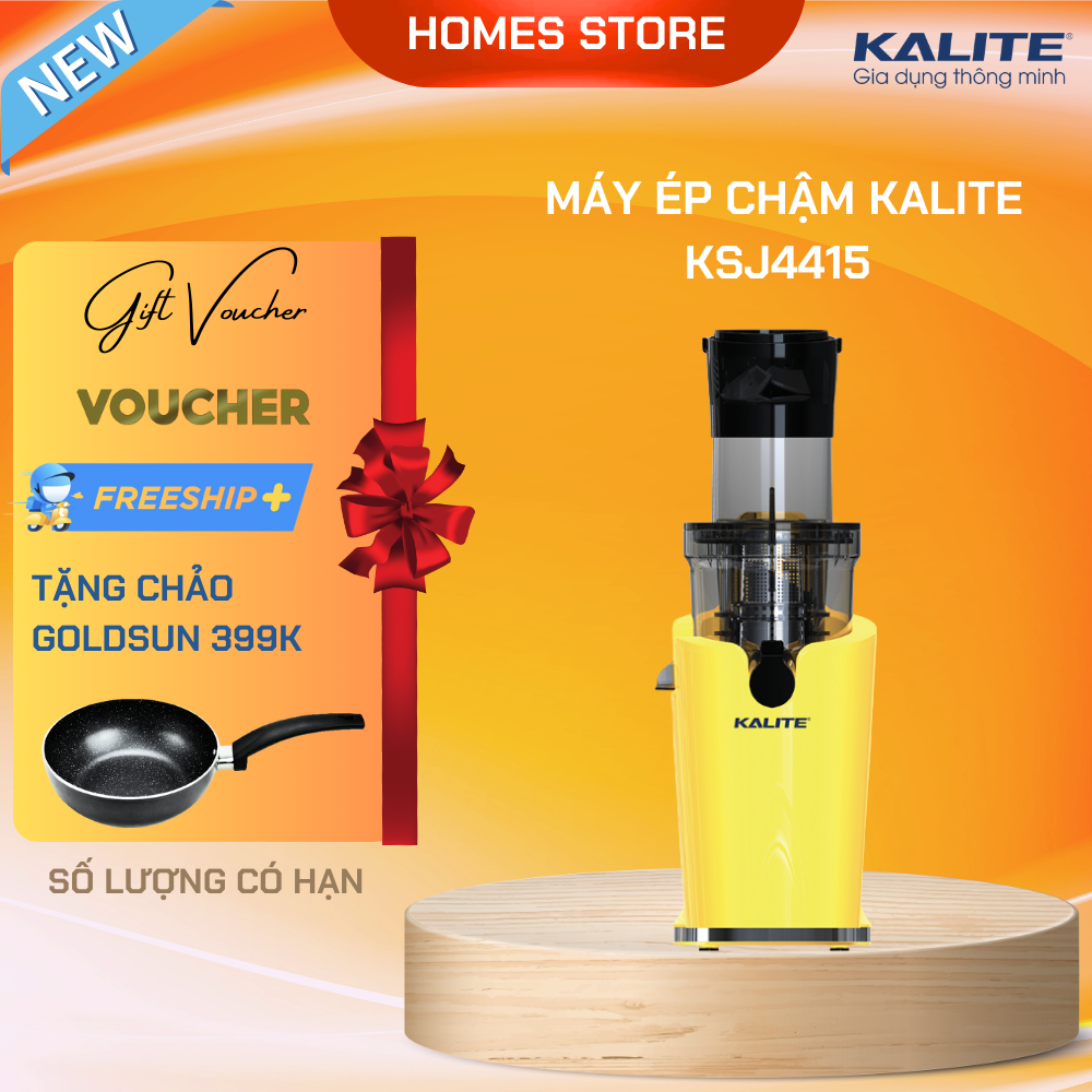 Máy Ép Trái Cây, Máy Ép Chậm Mini KALITE KSJ4415 Tiêu Chuẩn Châu Âu Dung Tích 400 ML Công Suất 200 W - Hàng Chính Hãng