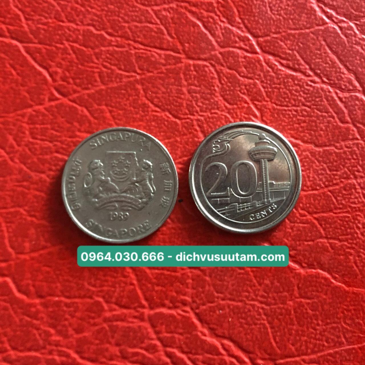 Xu 20 cent Singapore phiên bản mới sưu tầm