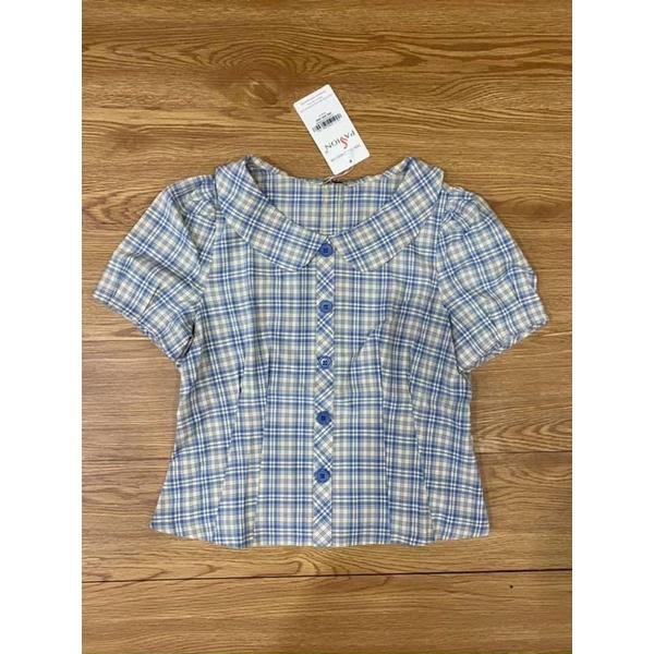 Áo sơ mi cổ tròn kiểu dáng trẻ trung đi chơi, công sở mã 97