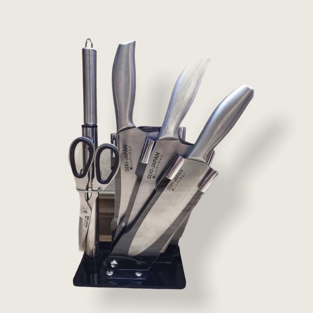 Bộ Dao Inox Nhật 6 Món Cao Cấp ,Bộ Dao 6 Món Kèm Khay Nhà Bếp Tiện Dụng Shop Phúc Yến